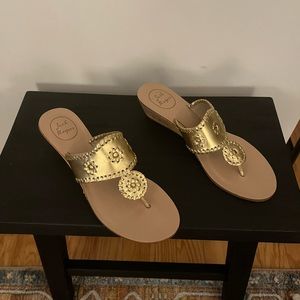 NWT never worn Gold Jack Rogers wedge sandals